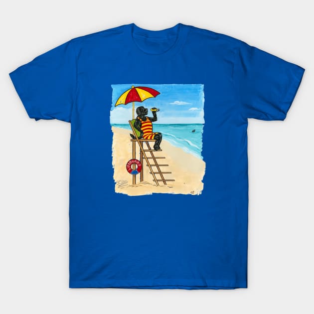 Newfoundland Lifeguard on Duty T-Shirt by Prairie Dog Print